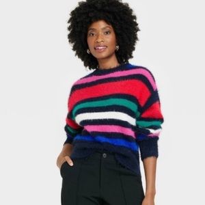 A NEW DAY - NWT striped fuzzy sweater